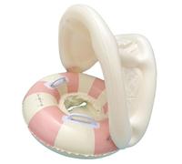 Sunshade Baby Swimming Float - Anello pieghevole per piscina per bambini con sedile di sicurezza e canopy distaccabile, anello per allenare il nuoto da bambino | Retro Pool Float Toy per giardino
