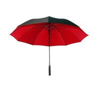 Sunshade Umbrella Ombrello automatico a manico lungo portatile a doppio strato Ten Bones, 180 cm, antivento, multicolore, grande, da viaggio, impermeabile, parasole per capsule(Black red)