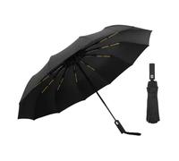 Sunshade Umbrella Ombrello completamente automatico da 12 pollici, con colla nera, spesso, a tre pieghe, resistente ai raggi, design pieghevole for protezione e stile per capsule(Black)