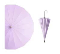 Sunshade Umbrella Ombrello giapponese a manico lungo, adatto sia for sole che for pioggia, colla nera, grande, resistente alle intemperie, 16 ossi, automatico, impermeabile per capsule(PURPLE)