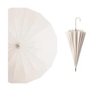Sunshade Umbrella Ombrello giapponese a manico lungo, adatto sia for sole che for pioggia, colla nera, grande, resistente alle intemperie, 16 ossi, automatico, impermeabile per capsule(WHITE)