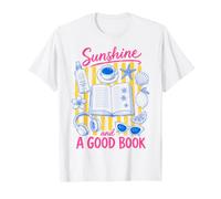 Sunshine And A Good Book Summer Reading Beach Reads Bookworm Maglietta