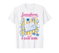 Sunshine And A Good Book Summer Reading Beach Reads Bookworm Maglietta