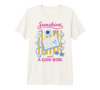Sunshine And A Good Book Summer Reading Beach Reads Bookworm Maglietta Premium