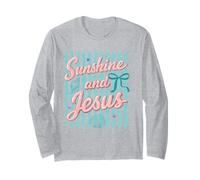 Sunshine And Jesus Christian Beach Faith Design Maglia a Manica