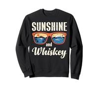 Sunshine And Whisky Vintage Retro Funny Beach Summer Design Felpa
