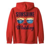 Sunshine And Whisky Vintage Retro Funny Beach Summer Design Felpa con Cappuccio