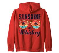 Sunshine And Whisky Vintage Retro Funny Beach Summer Design Felpa con Cappuccio