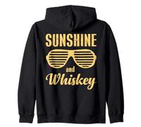 Sunshine And Whisky Vintage Retro Funny Beach Summer Design Felpa con Cappuccio
