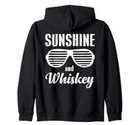 Sunshine And Whisky Vintage Retro Funny Beach Summer Design Felpa con Cappuccio