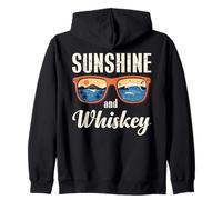 Sunshine And Whisky Vintage Retro Funny Beach Summer Design Felpa con Cappuccio