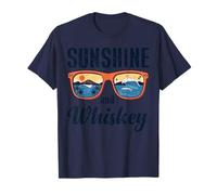 Sunshine And Whisky Vintage Retro Funny Beach Summer Design Maglietta
