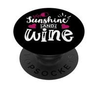 Sunshine and Wine Womens Funny Wine & Sunshine Wine Drinking PopSockets PopGrip Adesivo