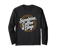 Sunshine Coffee Dogs Summer Dog Caffeine Lover Vacation Maglia a Manica