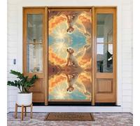 Sunshine - Coperture decorative per porta con cane con nuvole dorate, decorazioni per interni ed esterni, primavera/estate/autunno/inverno, decorazioni natalizie di Halloween