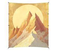 Sunshine Golden Mountain Art Tenda da spiaggia e baldacchino protezione UPF50+ leggera ombra parasole con sacchi di sabbia e pala di sabbia per campeggio, picnic, cortile e pesca