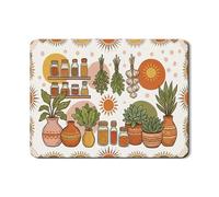 Sunshine Herbs - Tappetino scolapiatti per bancone della cucina, in gomma assorbente, colore: verde e arancione, tappetino scolapiatti in pelle sintetica per primavera ed estate, 45,7 x 61 cm