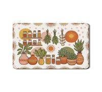 Sunshine Herbs - Tappetino scolapiatti per bancone della cucina, in gomma assorbente, colore: verde e arancione, tappetino scolapiatti in pelle sintetica per primavera ed estate, 30,5 x 50,8 cm