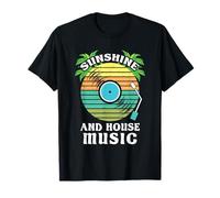 Sunshine House Music Retro Sunset DJ Techno Summer Vibes Maglietta