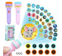 Sunshine smile 2 Pezzi Torcia Proiettore,con 80 Immagini Diverse,Torcia per Proiettore,Torcia Proiettore,Proiettore di Diapositiva,Storia della Buona Notte