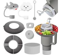 Sunshine smile 8 piatti da spuntino con coperchio per Stanley Cup 40oz, Stanley Cup, accessori Stanley Cup, custodia in silicone per Stanley Cup, snack per accessori Stanley Cup