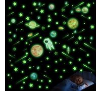 Sunshine Smile 849 Stelle Luminose per Cameretta dei Bambini, Astronauta, Pianeta, Autoadesive, Cielo Stellato, Fluorescenti, Adesivi da Parete per Ragazzi e Ragazze