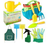 Sunshine smile Attrezzi da giardino per bambini, set di giocattoli da giardino, attrezzi da gioco per la spiaggia/giardino, set di attrezzi da giardino per esterni, attrezzi da giardinaggio per bambin