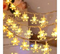 Sunshine smile Fiocchi di Neve Lucine, 6M 40LED Catena Fiocco Neve Stringa, Luce del fiocco neve Natale, Luci a Fiocco Neve LED, Decorazione per Albero di Natale, Casa, Camera da Letto, Feste