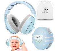 Sunshine smile Paraorecchie per bambini, 0-4 anni, 2 in 1, con cancellazione del rumore e fascia regolabile, protezione dell'udito per bambini