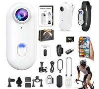Sunshine smile Telecamera 4k Per Il Corpo,Fotocamera Corpo,Videocamera Da Pollice, Fotocamera Indossabile Con Clip Girevole a 360° e Clip Magnetica, Batteria Da 120 Minuti Per Ciclismo