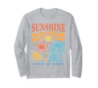 Sunshine State of Mind Tropical Ibisco Onde Design Beach Maglia a Manica