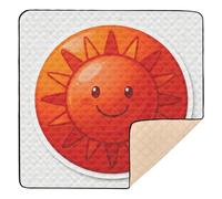 Sunshine Sticker: tappetino da gioco per bambini, imbottito, morbido, lavabile, per gattonare, 127 x 127 cm, colore: rosso