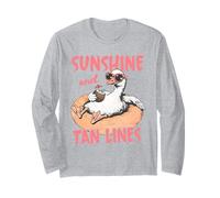 Sunshine Tan Lines Rilassante Anatra Estate Spiaggia Maglia a Manica