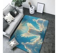 Sunshine - Tappeto decorativo per soggiorno, motivo gatto alato, antiscivolo, lavabile, per interni, camera da letto e soggiorno, 203 x 147 cm