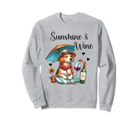 Sunshine & Wine Dog Mom Wine Lover Drinking Summer Beach Felpa