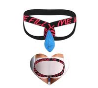 sunshinelady Jockstrap Uomo Perizoma Taglie Forti Sexy Slip Vita Bassa Tanga Seducnete Intimo Elastico Biancheria Intima Maschile Sospensorio Mutande Uomo Mutandine Gay Lingerie Men Underwear Blu XL