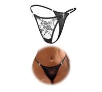 sunshinelady Perizoma stringa da donna in pizzo sexy con micro bikini di grandi dimensioni, slip in mesh g perizoma con strass Shorty a vita bassa sotto abbigliamento femminile, vestito trasparente da