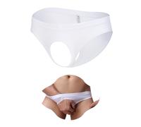 sunshinelady Perizoma Uomo Seducente Mutande Apertura Frontale Tanga Taglie Forti Intimo Slip Vita Bassa Jockstrap Traspirante Sospensorio Lencería Masculina Briefs Man Underwear Bianco M