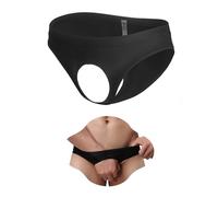 sunshinelady Perizoma Uomo Seducente Mutande Apertura Frontale Tanga Taglie Forti Intimo Slip Vita Bassa Jockstrap Traspirante Sospensorio Lencería Masculina Briefs Man Underwear Nero M