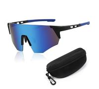 Sunshinestar Occhiali Veloce Blu Uomo Donna Occhiali Sportivi UV400 Protezione Antivento e Antiappannamento Occhiali Da Ciclismo MTB Bici Strada Sci Corsa Pesca Golf Rave Party Outdoor