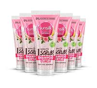 Sunsilk, Shampoo Detox, Scrub Capelli con Estratti di Rosa, Shampoo Scrub per Cute Sensibile, con 93% di Ingredienti di Origine Naturale*, Senza Siliconi e Oli Minerali, 6 Pezzi da 200ml