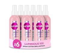 Sunsilk, Spray Extra Brillantezza Luminous 100, Spray Capelli, 4% Luminous Complex con Glycol&Vitamina C, Fino al 100% più Brillanti*, Sigilla Cuticole, Luminosità Effetto Specchio, 6 Pezzi da 200ml