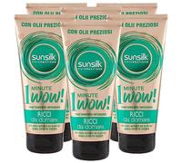 Sunsilk Trattamento Intensivo 1 Minute Wow Ricci da Domare Maschera per Capelli Ricci con Oli Preziosi Anti Effetto Crespo - 6 Flaconi da 180ml