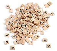 SUNSK Legno di Lettere Numeri Blocchi di lettere in legno ABC Alfabeto Artigianali in Legno per ciondolo Progetti Accessori di moda Decorazioni per la casa 200 pezzi