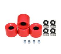 SunsoilGiant 4 Ruote da Skateboard in PU Mm 78A con Cuscinetti E Distanziali per Cruising E Trick su Strada, Adatte a Cemento O Lisci, Coperchio Rosso Nero