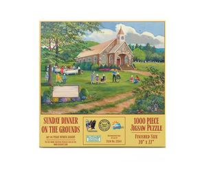 SUNSOUT INC - Cena della domenica sul terreno - Puzzle da 1000 pezzi dell'artista: Peggy Myrick Knight - Dimensioni finite 50,8 x 68,6 cm - MPN# 22164
