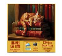 SUNSOUT INC - Library Nap - 1000 pc Jigsaw Puzzle by Artist: John Stewart - Fini