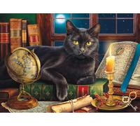 Sunsout - Puzzle Gatto nero a lume di candela - 500 Pezzi