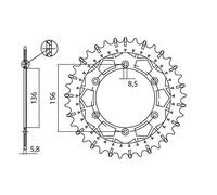 SUNSTAR 8-3631-51 REAR SPROCKET 520 51T WORK-Z SHERCO SE 3.0 300 I 2013