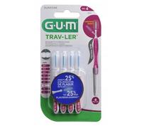 Sunstar Gum Trav-ler spazzolini interdentali 1,4 mm rosa, 4 pezzi